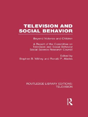 cover image of Television and Social Behavior
